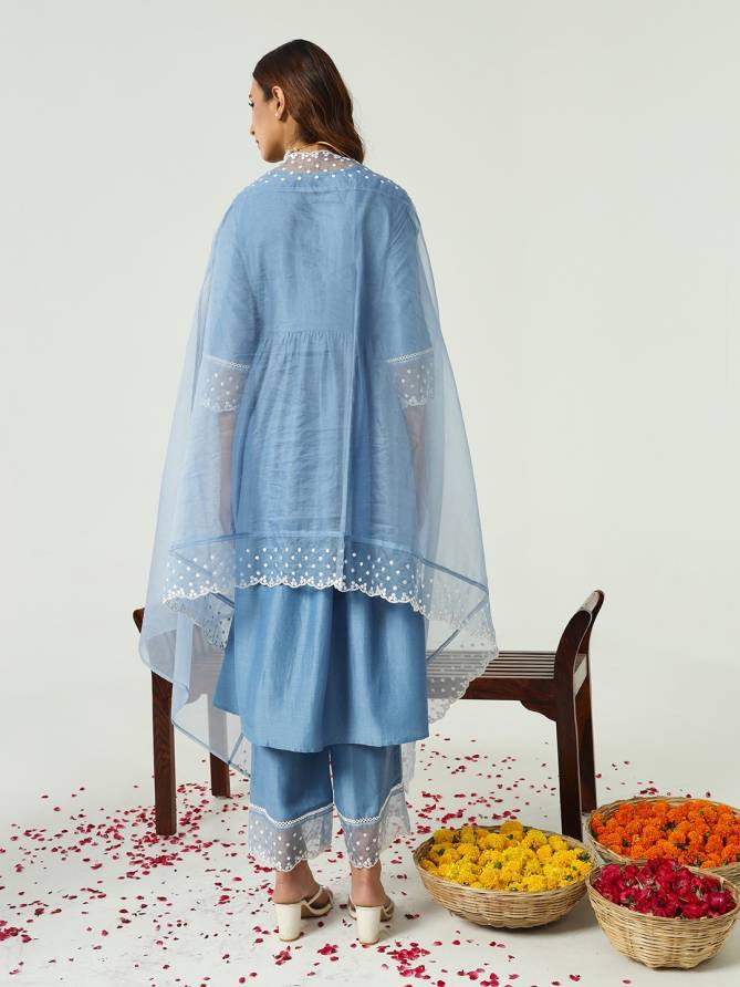 SET0156 Fiorra Raksha Bandhan Special Silk Kurti With Palazzo Dupatta Wholesalers In Surat
